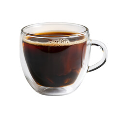 Black coffee isolated on transparent background