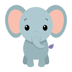 Cartoon illustration of a cute baby mouse and elephant playing together with smiles, fun, and love in a colorful and playful style for children
