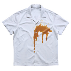 White shirt with stain isolated on transparent background