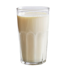 Full of milk glass isolated on transparent background
