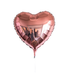 Heart shape balloon isolated on transparent background