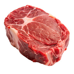 Cow Meat Slice Close Up On White