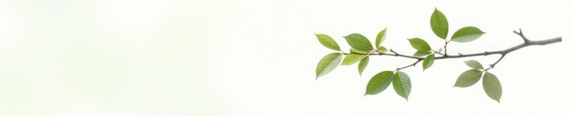 Fototapeta premium Isolated branch on a white background with a subtle gradient, gradient, minimalist, forest