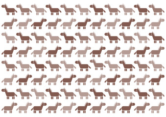 茶色の馬模様の背景イラスト