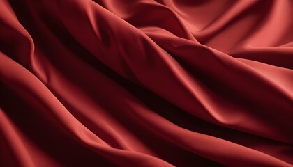 Obraz premium A luxurious red fabric flows beautifully, displaying soft folds and a rich, smooth texture.