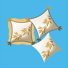 Linen Throw Pillow Covers Soft bedding features a white wool Pillow, coloring, black and white striped on a comfortable bed