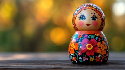 Rustic wooden doll, intricate folk art