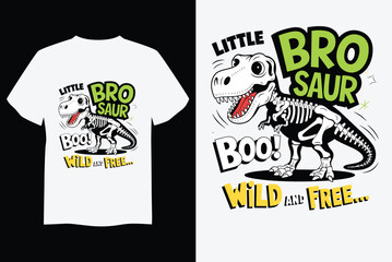 Little Bro Dinosaur Skeleton Cartoon