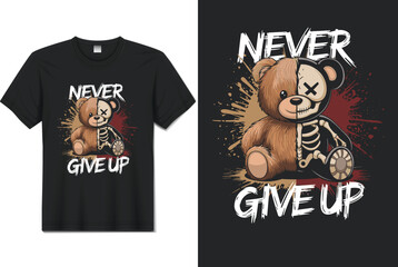 Never Give Up Teddy Bear Skeleton