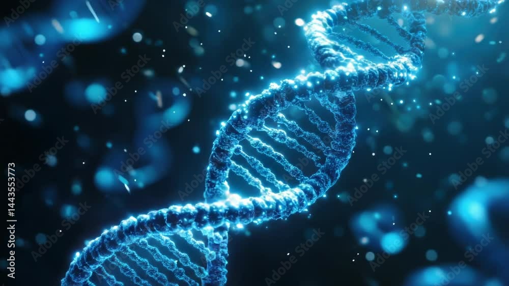 Aufkleber close-up view of a double-stranded dna molecule, ideal for illustrating genetic concepts or scientif