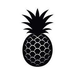 Obraz premium Black Silhouette of Pineapple Fruit Vector