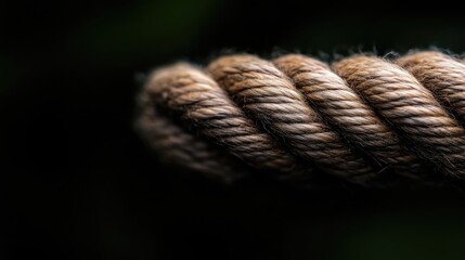 Close-up of a twisted light brown rope