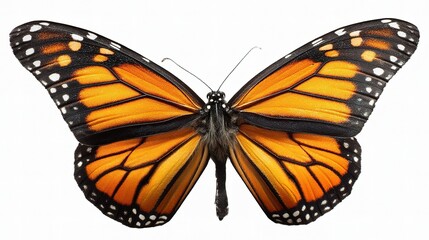 Fototapeta premium Vibrant Monarch Butterfly with Striking Orange and Black Patterns