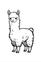 Fototapeta premium Llama Cria Coloring Page