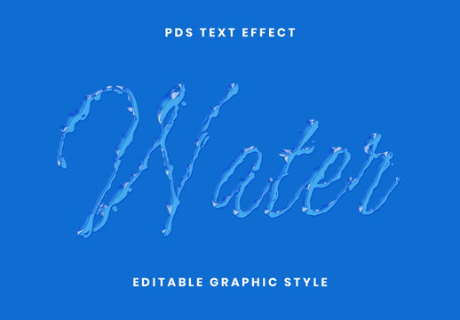 Blue Water Font Tinny Aquatic Liquid Text Effect