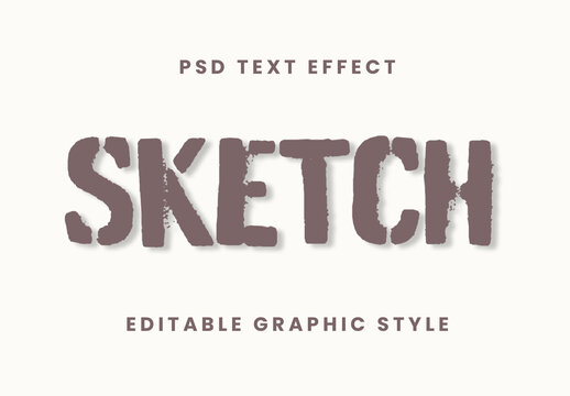 Brown Textured Font Print Style Text Effect