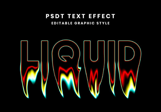 Red And Cyan Yellow Liquid Font Melting Text Effect