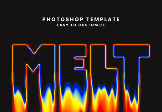 Red Blue Yellow Melt Font Gradient Text Effect
