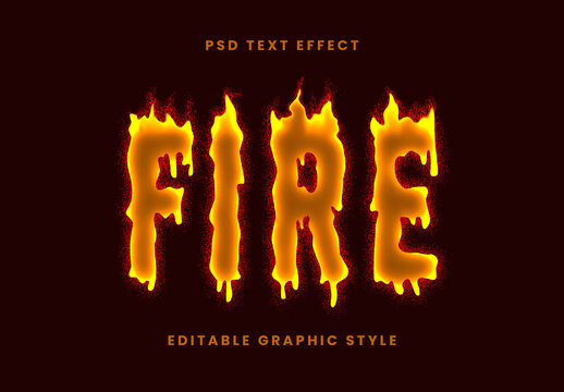 Red And Orange Burning Fire Font Flames Text Effect