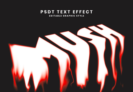 White And Red Liquid Font Melting Text Effect