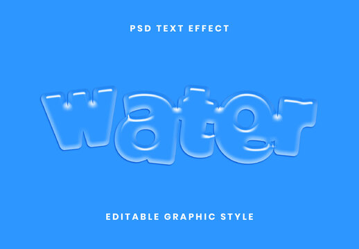 White And Transparent Water Gummy Font Text Effect