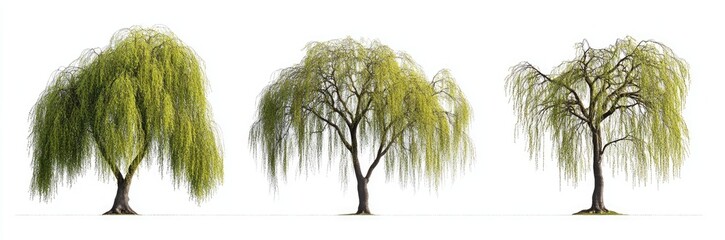 Weeping Willow Trees in Different Stages of Growth