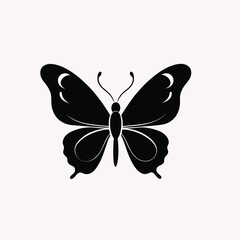 Butterfly Silhouette – Vector Illustration on White Background