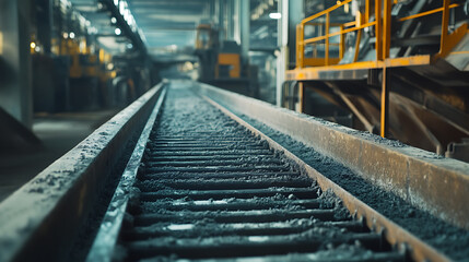 Obraz premium Conveyor Belt in Industrial Factory