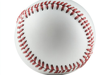 Closeup of a Classic White Baseball with Red Stitching