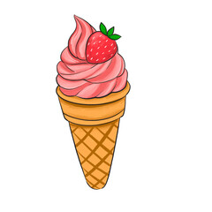 strawberry ice cream cone