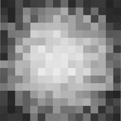 Central pixelated blur with dark edges. Visual privacy, censorship or data protection effect. Perfect for news graphics, interviews, overlays, secure media. Abstract soft texture. Vector illustration