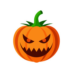 Pumpkin With Spooky Carved Face On Transparent Background