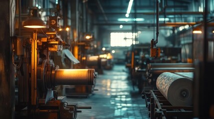 Industrial machinery in a large factory