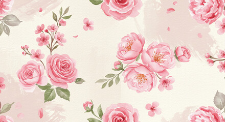 Seamless Watercolor Floral Background