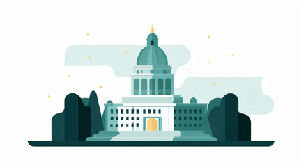 City hall government building icon design