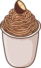 Mont Blanc Ice Cream in a Cup with Chestnut Topping
