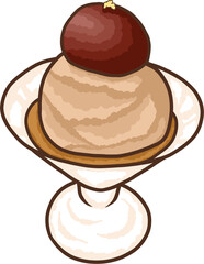 Chocolate Ice Cream Sundae with Cherry Topping
