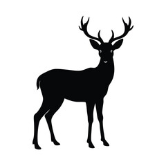 Fototapeta premium black silhouettes of wild deers