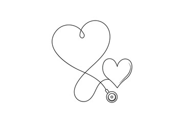 One line drawing of love icon elegant minimalist style