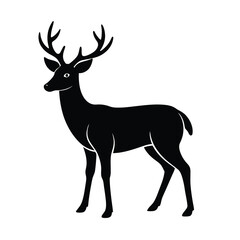 Fototapeta premium deer silhouette single vector bold and clean outline