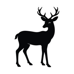 Fototapeta premium black silhouettes of wild deers vector natural