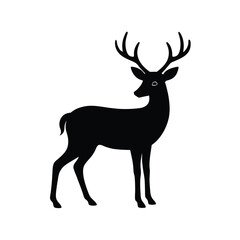 Fototapeta premium black wild deer silhouettes vector sleek and minimal