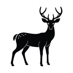 Obraz premium Vector of Black Wild Deer Silhouettes Bold and Clean
