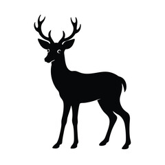 Obraz premium Vector of Black Silhouettes of Wild Deers Bold and Clear