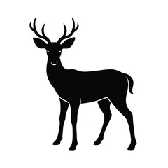 Fototapeta premium Vector of Black Silhouettes of Wild Deers Bold and Clear