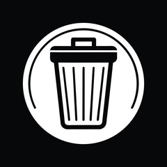 trash can icon, delete icon, recycle bin icon vector on  black background.