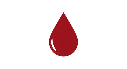 Fototapeta premium Minimalist red droplet illustration on white background