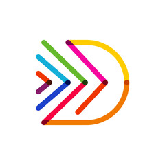 Colorful logo design concept vector. Letter D modern symbol logo Template Vector