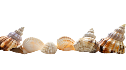Seashells on Sand Sea Summer Vacation Background: High-Quality Stock Photo