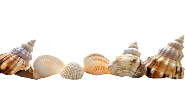 Seashells on Sand Sea Summer Vacation Background: High-Quality Stock Photo